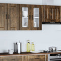 Küchen-Hängeschrank mit Glastür Porto Räuchereiche