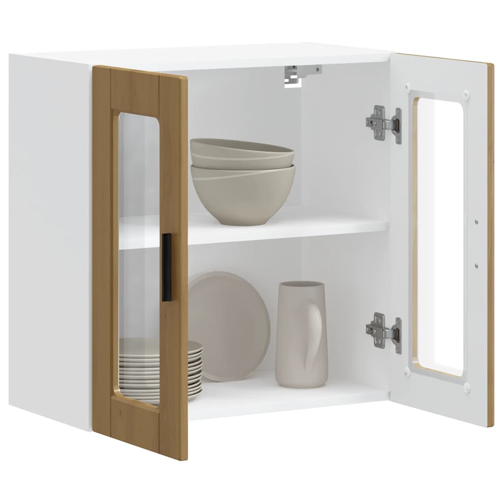 Küchen-Hängeschrank mit Glastür Porto Artisan-Eiche