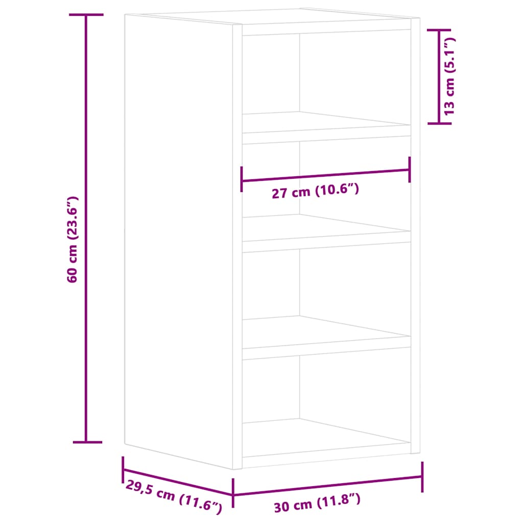 Hängeschrank Riga Betongrau 30x29,5x60 cm Holzwerkstoff