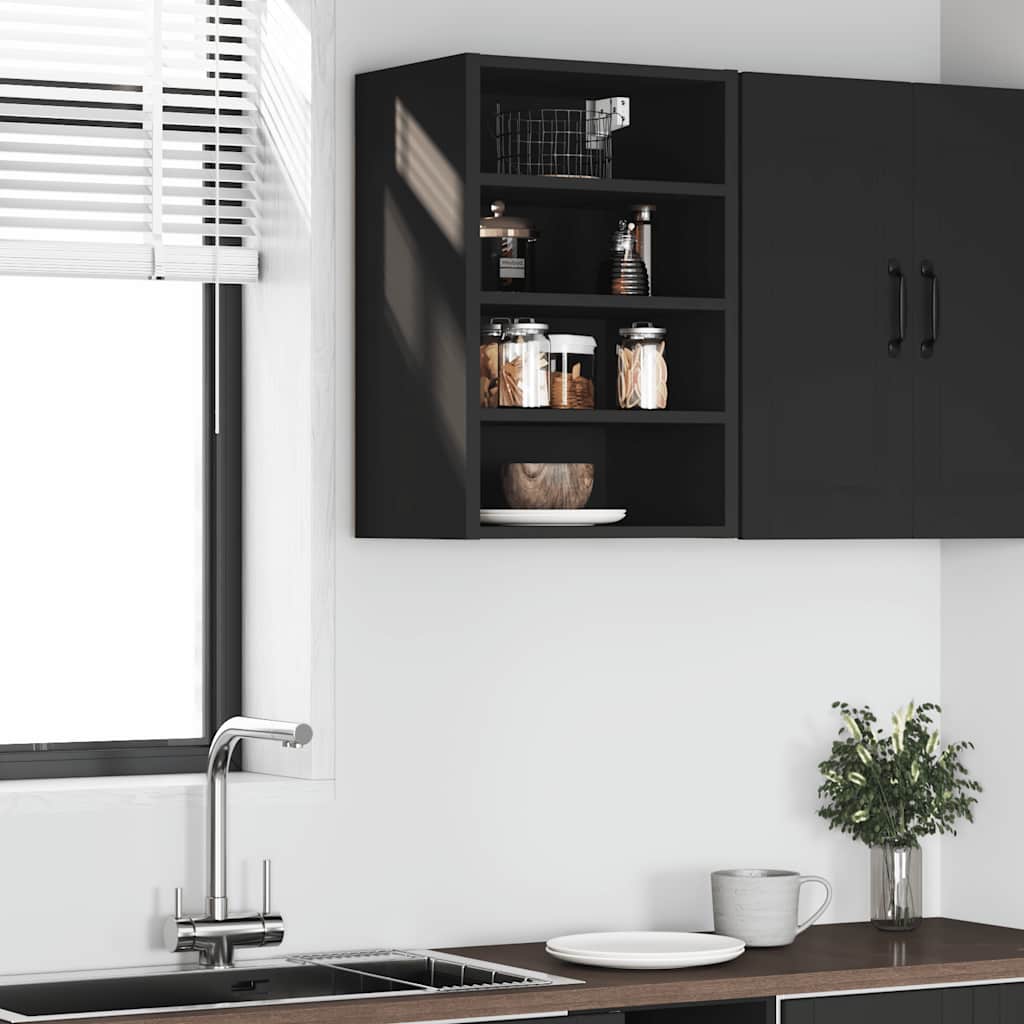 Hängeschrank Riga Schwarz 40x29,5x60 cm Holzwerkstoff