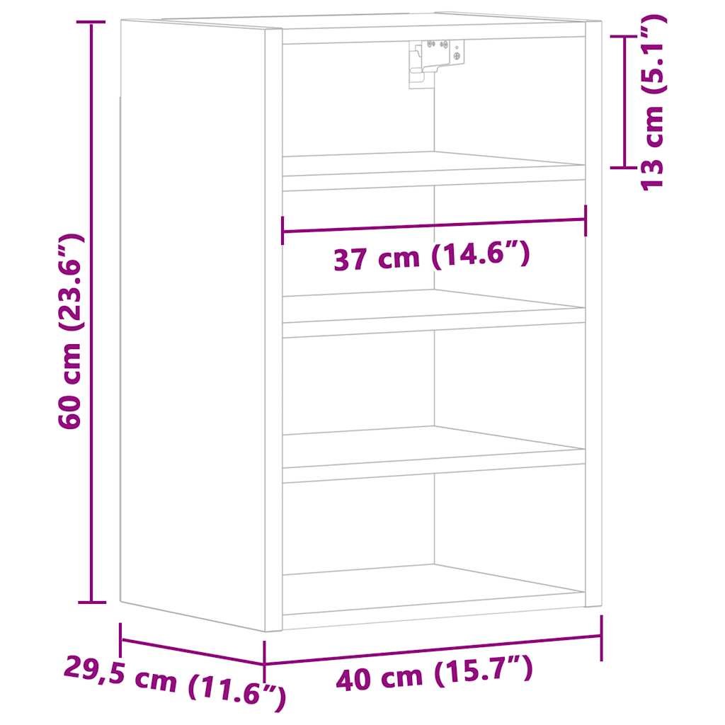 Hängeschrank Riga Betongrau 40x29,5x60 cm Holzwerkstoff