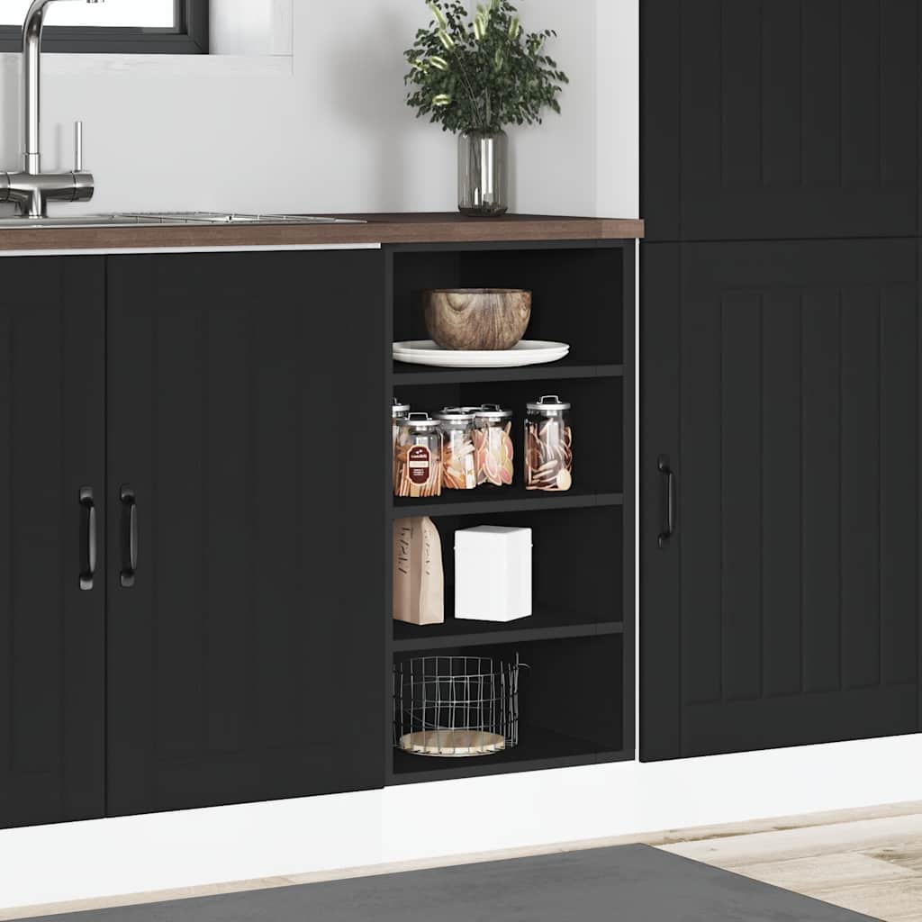 Unterschrank Riga Schwarz 40x44,5x81,5 cm Holzwerkstoff