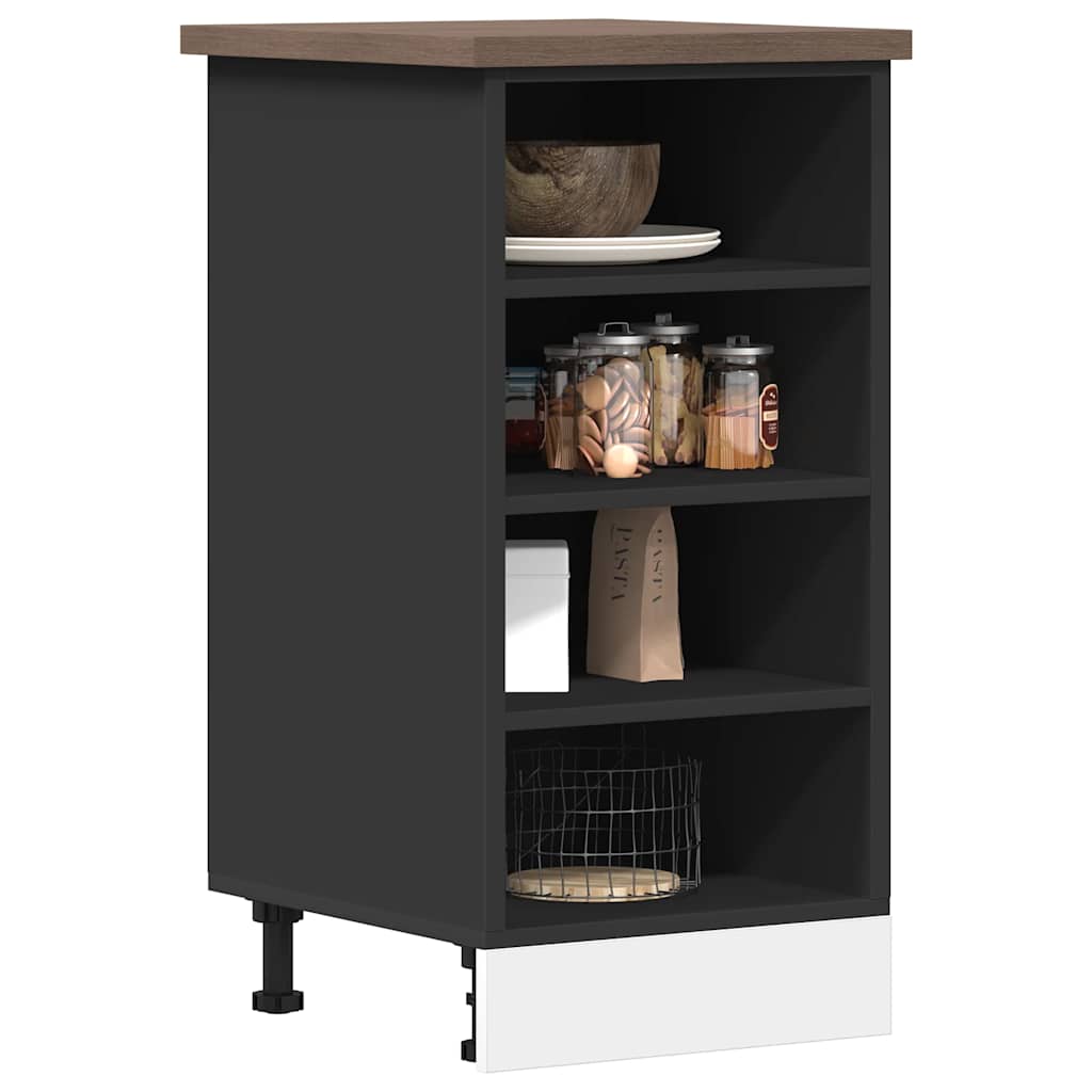 Unterschrank Riga Schwarz 40x44,5x81,5 cm Holzwerkstoff