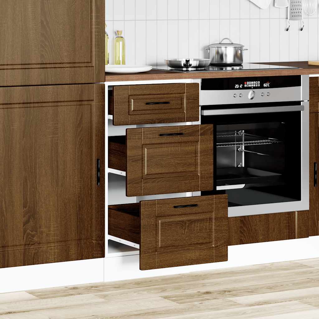 Küchenunterschrank Porto Braun Eichen-Optik Holzwerkstoff