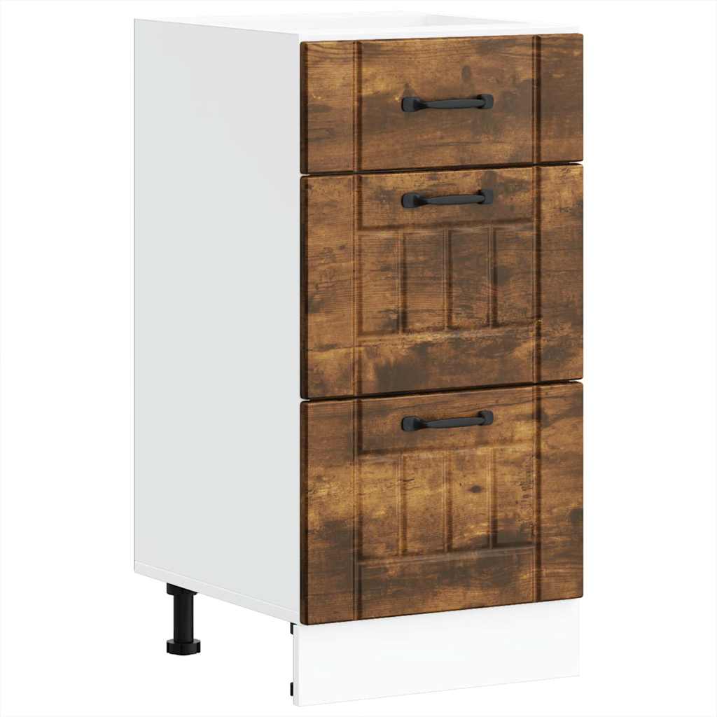 Küchen-Unterschrank Lucca Räuchereiche Holzwerkstoff
