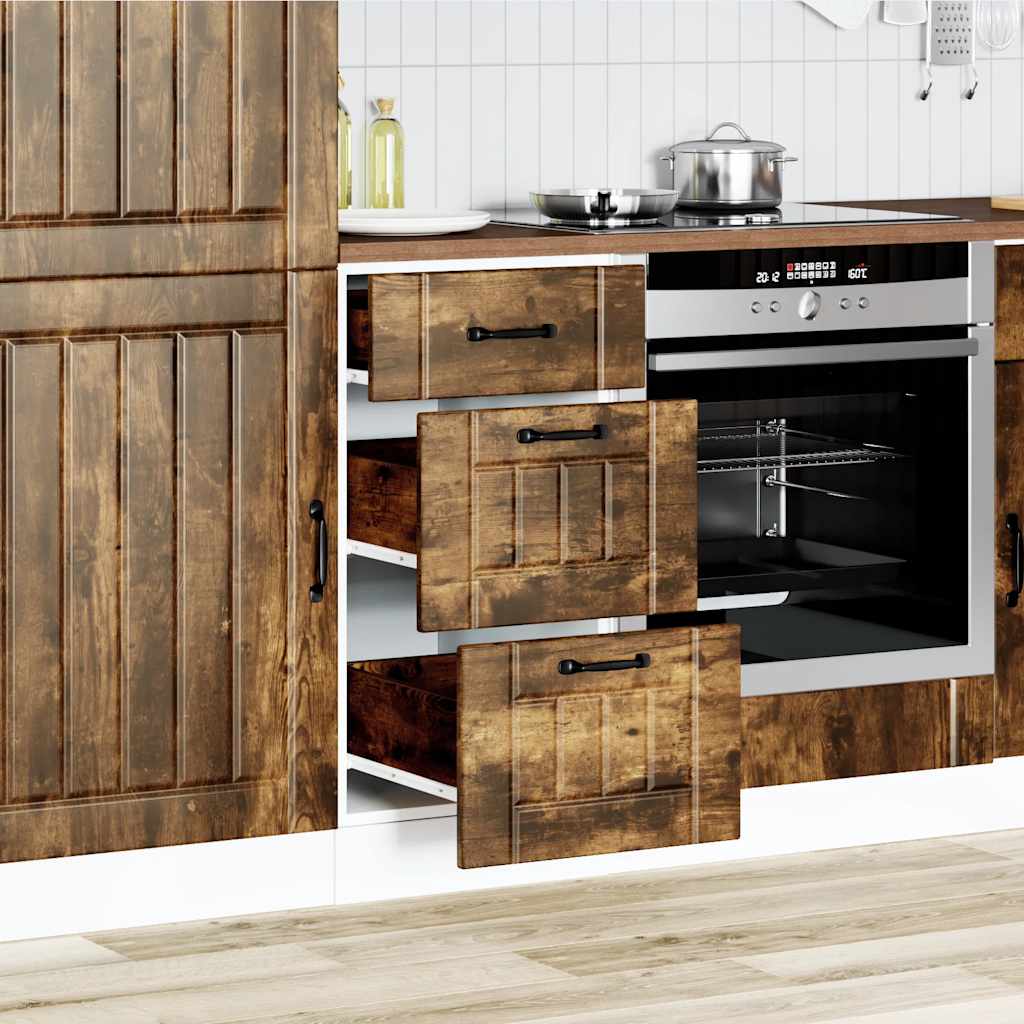 Küchen-Unterschrank Lucca Räuchereiche Holzwerkstoff