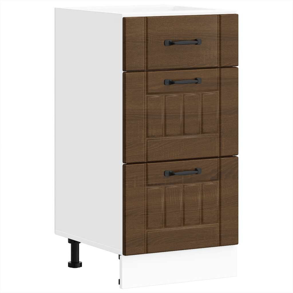 Küchen-Unterschrank Lucca Braun Eichen-Optik Holzwerkstoff