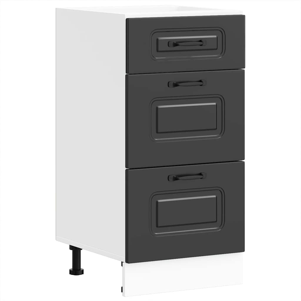 Küchenunterschrank „Kalmar“ Schwarz Holzwerkstoff