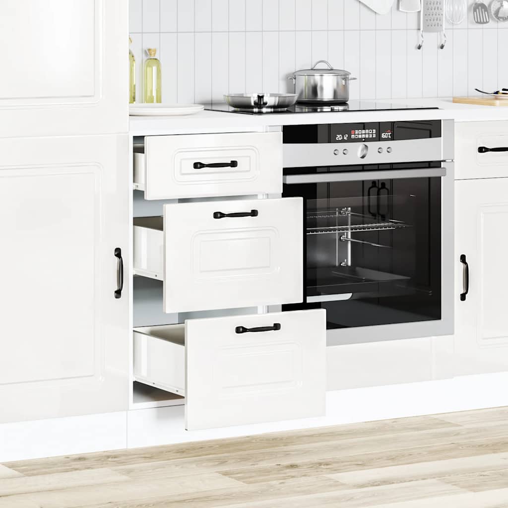 Küchenunterschrank „Kalmar“ Hochglanz-Weiß Holzwerkstoff