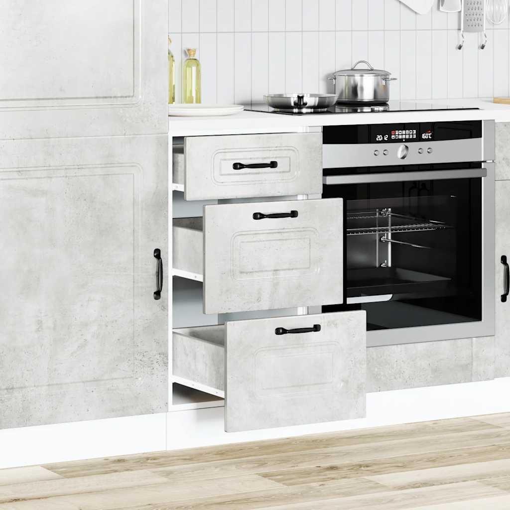 Küchenunterschrank Kalmar Betongrau Holzwerkstoff