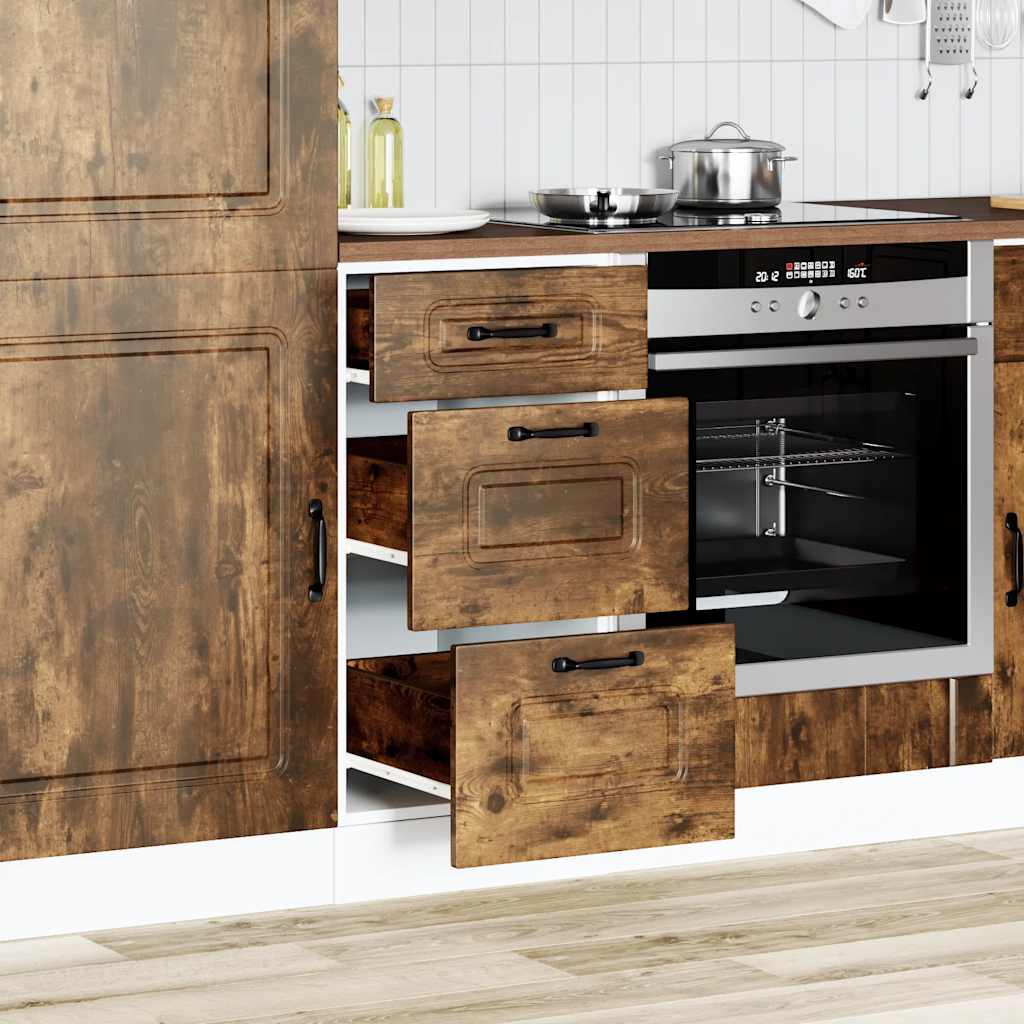 Küchenunterschrank Kalmar Räuchereiche Holzwerkstoff