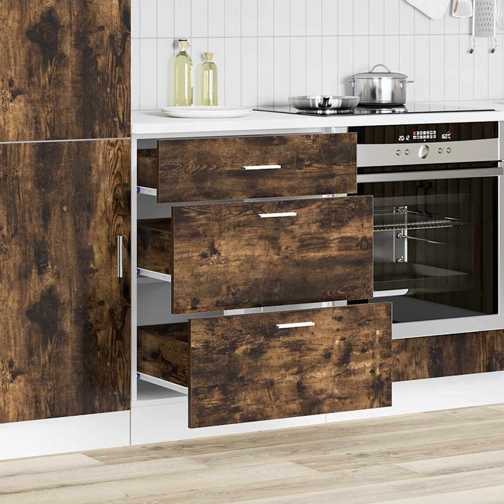 Küchenunterschrank Lyon Räuchereiche Holzwerkstoff