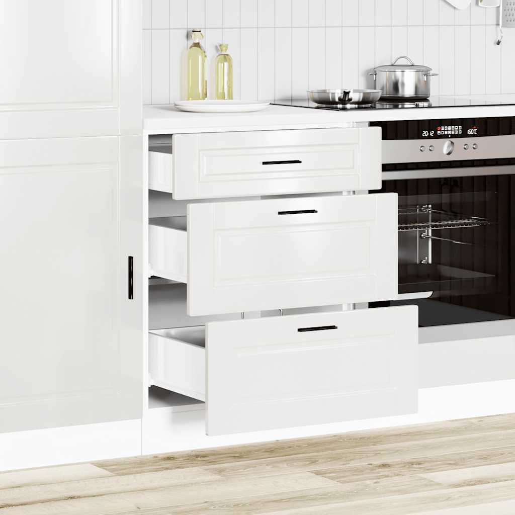 Küchenunterschrank „Porto“ Hochglanz-Weiß Holzwerkstoff