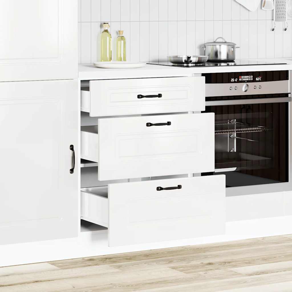 Küchenunterschrank „Kalmar“ Hochglanz-Weiß Holzwerkstoff