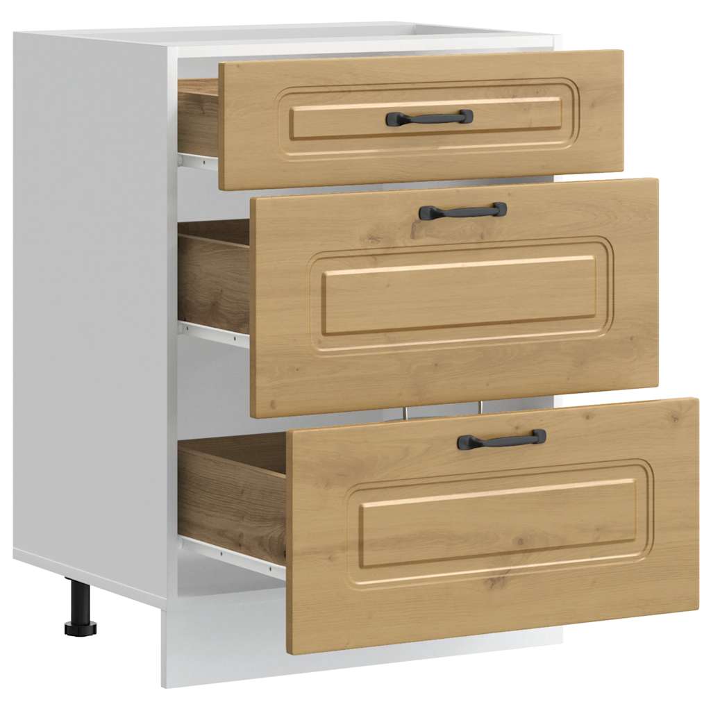 Küchenunterschrank Kalmar Artisan-Eiche Holzwerkstoff