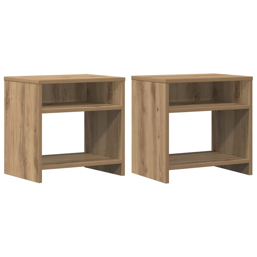 Nachttische 2 Stk. Artisan-Eiche 40x30x40 cm Holzwerkstoff