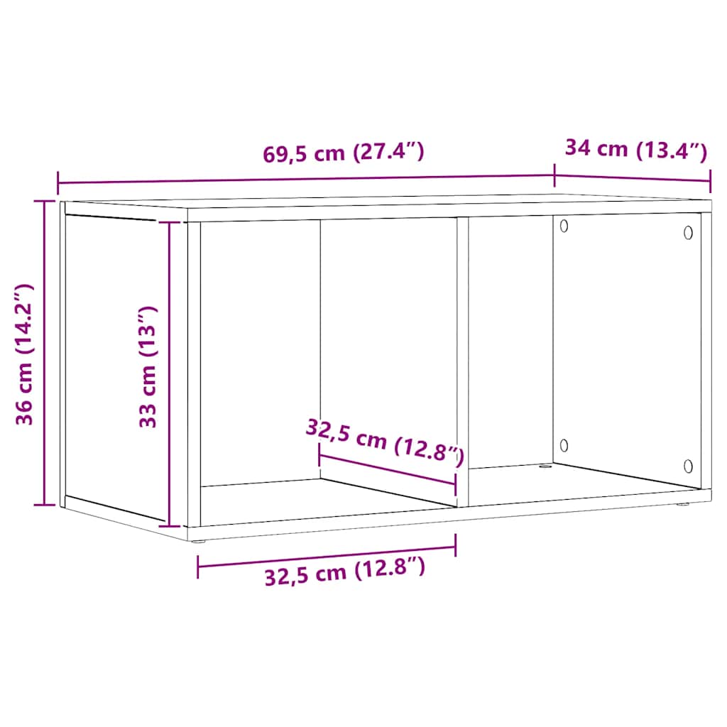 Aufbewahrungstruhe Artisan-Eiche 69,5x34x36 cm Holzwerkstoff