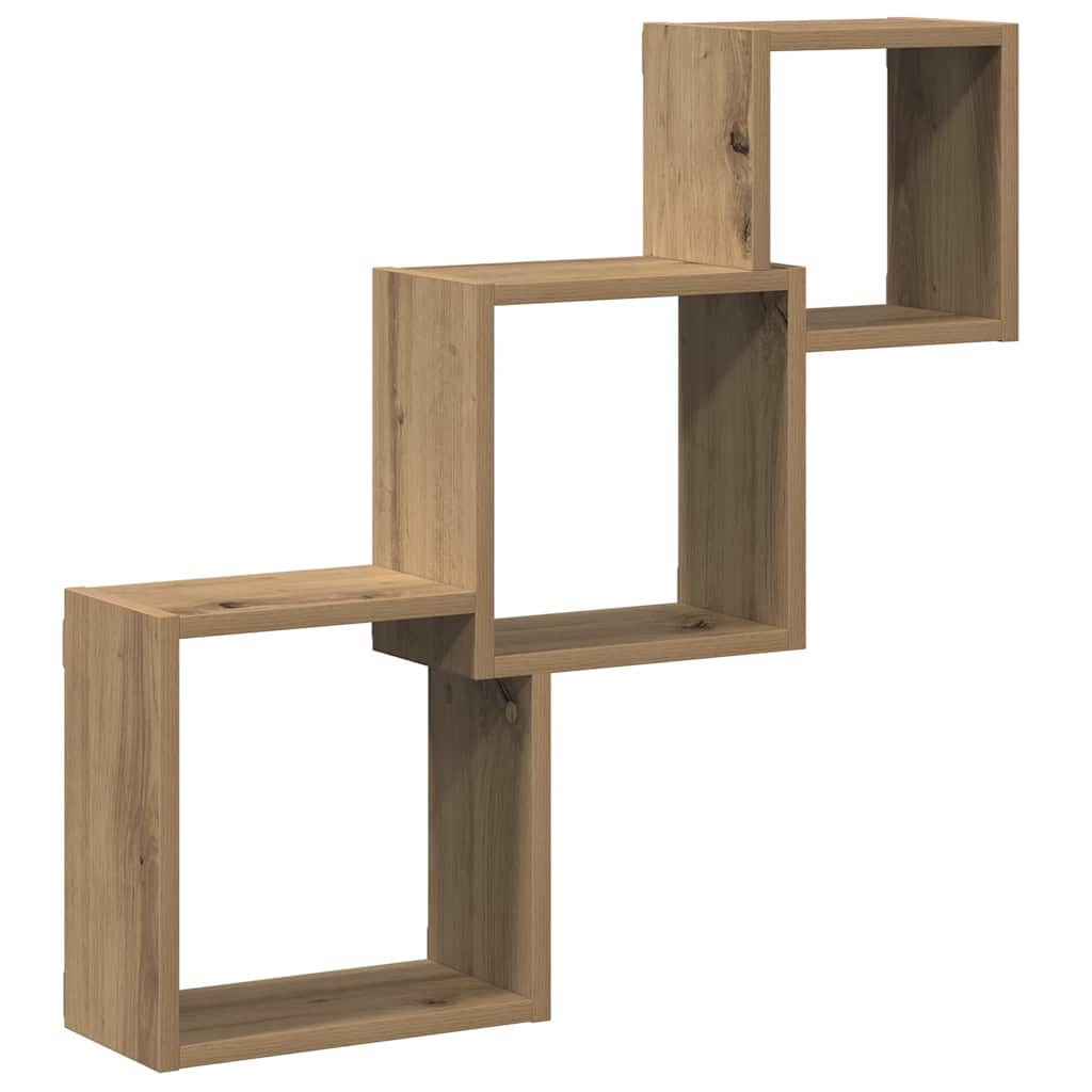 Wandregale Artisan-Eiche 68x15x68 cm Holzwerkstoff