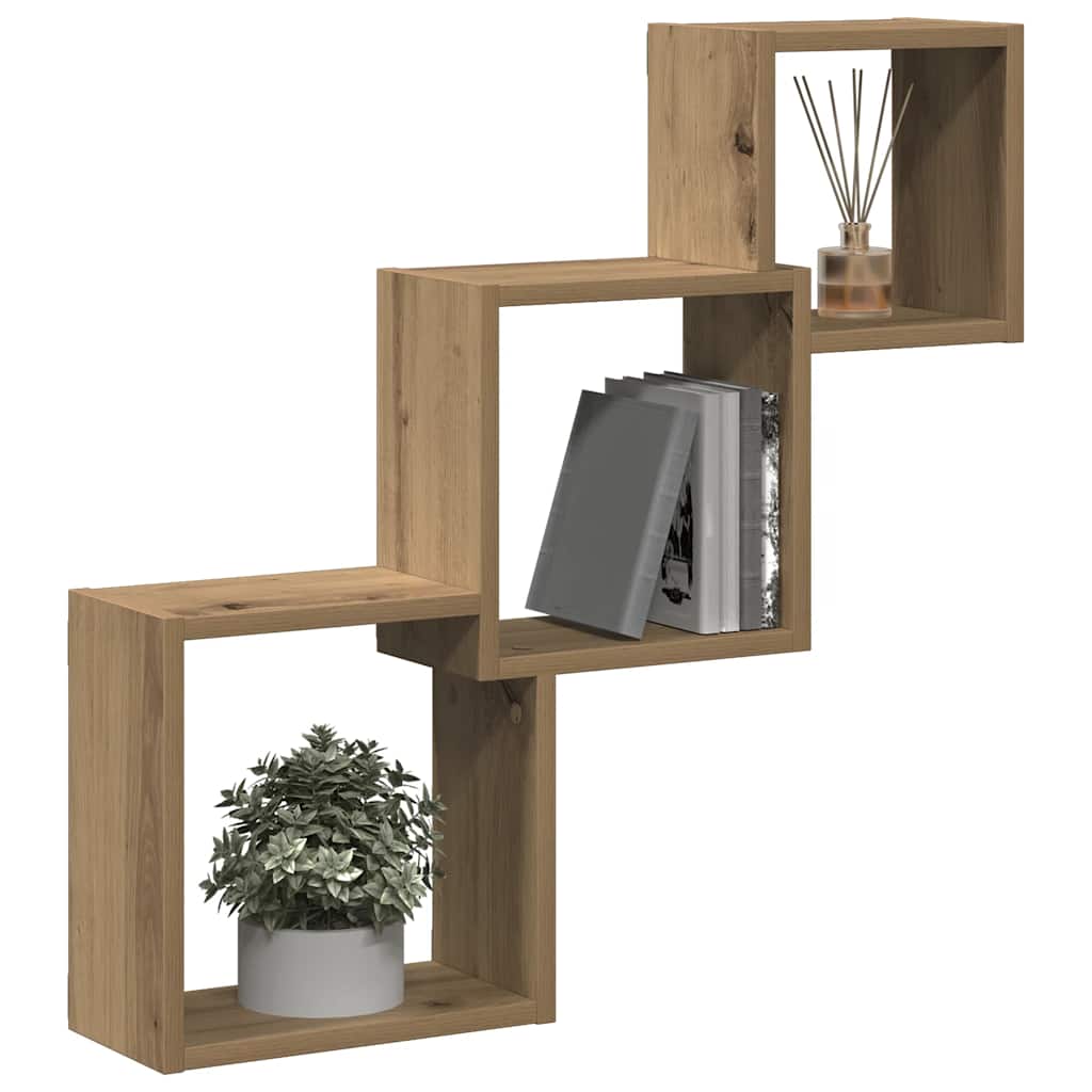 Wandregale Artisan-Eiche 68x15x68 cm Holzwerkstoff