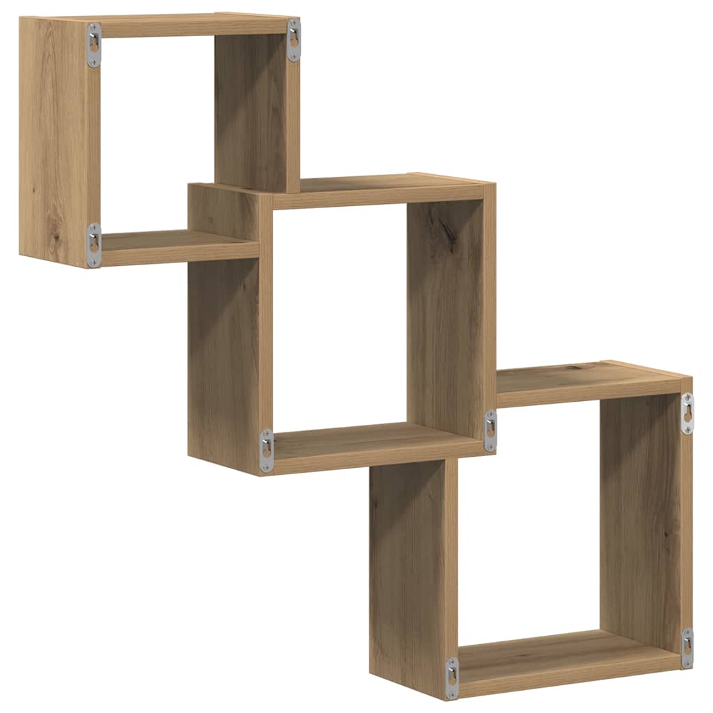 Wandregale Artisan-Eiche 68x15x68 cm Holzwerkstoff