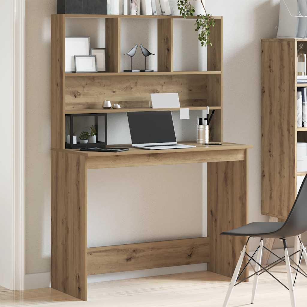 Schreibtisch mit Regal Artisan-Eiche 102x45x148cm Holzwerkstoff