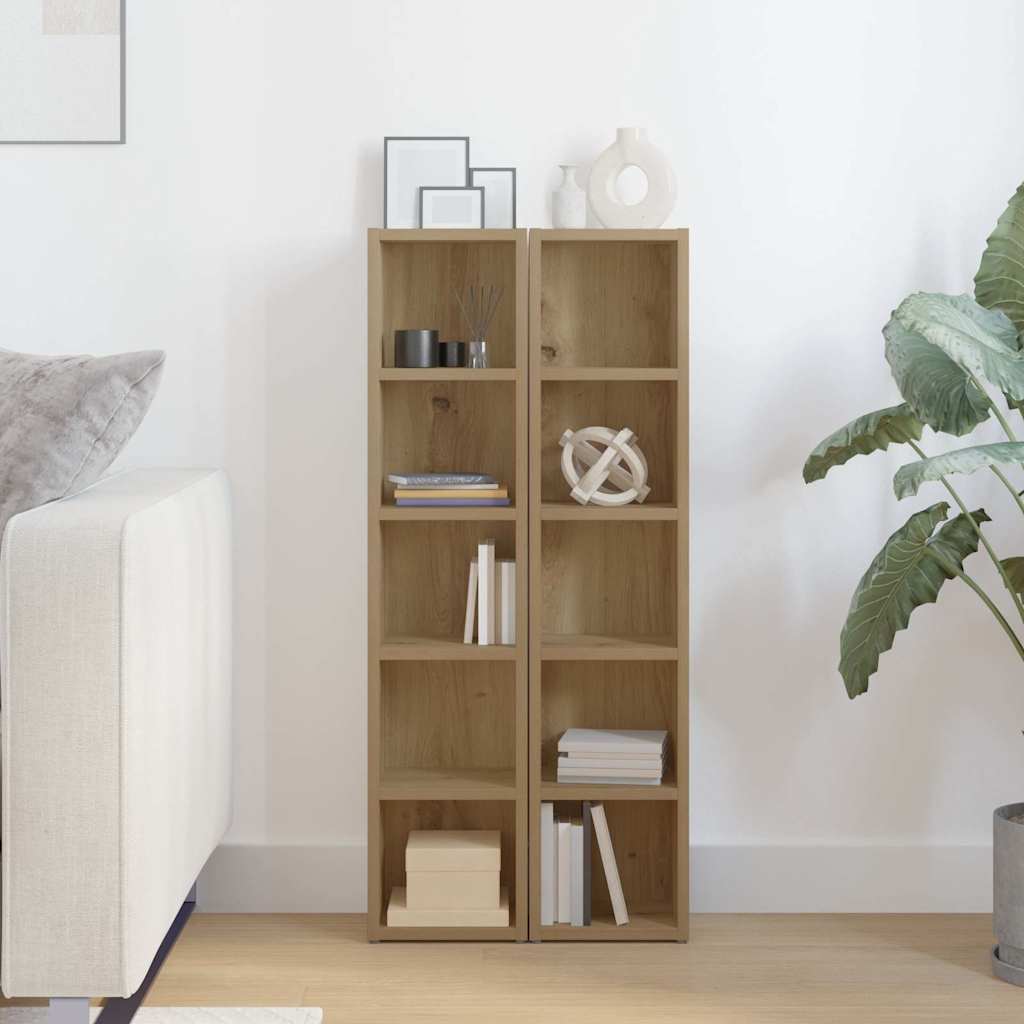 CD-Regale 2 Stk. Artisan-Eiche 21x16x93,5 cm Holzwerkstoff