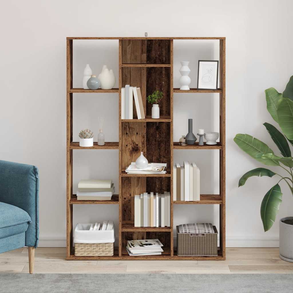 Raumteiler/Bücherregal Altholz-Optik 100x24x140cm Holzwerkstoff
