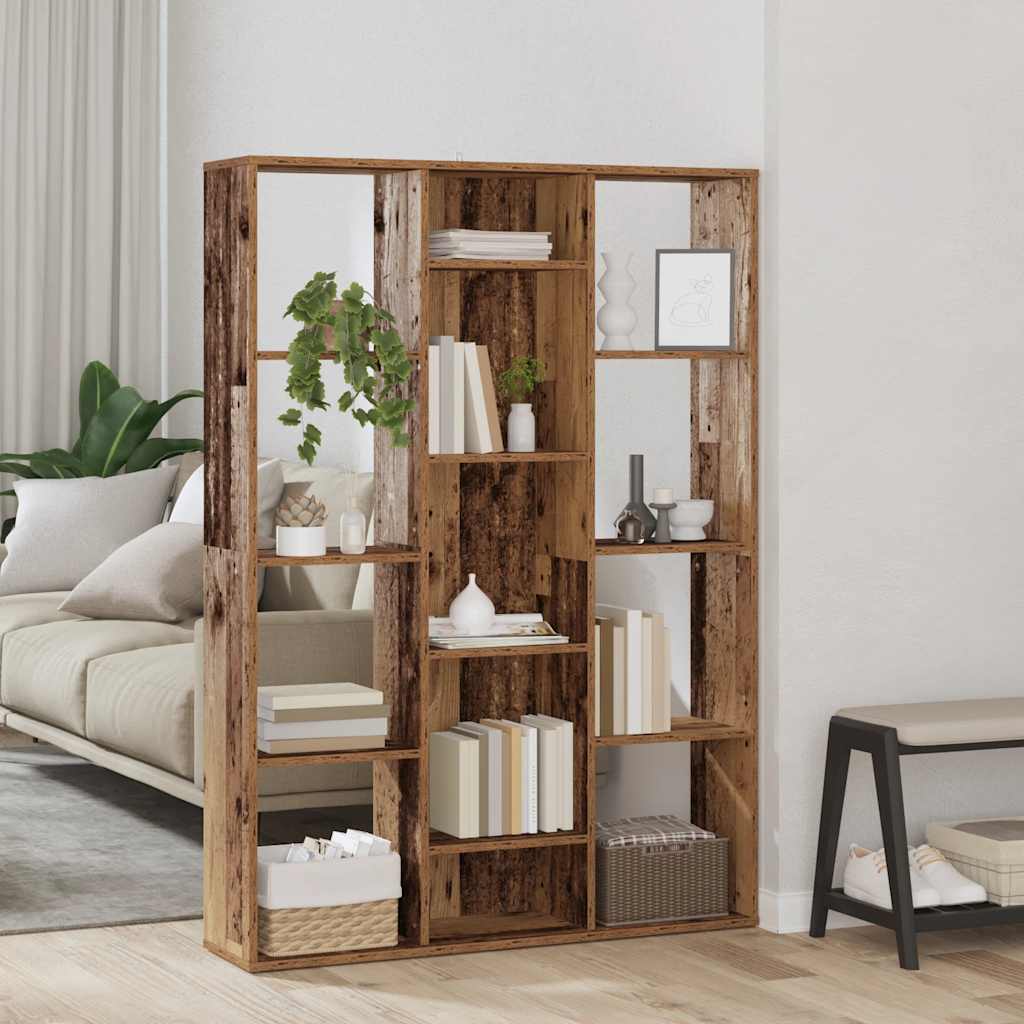 Raumteiler/Bücherregal Altholz-Optik 100x24x140cm Holzwerkstoff