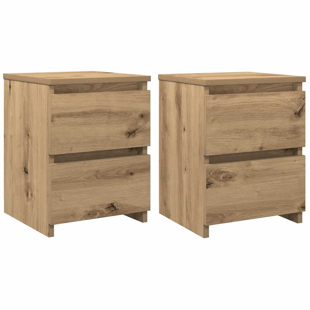 Nachttische 2 Stk. Artisan-Eiche 30x30x40 cm Holzwerkstoff