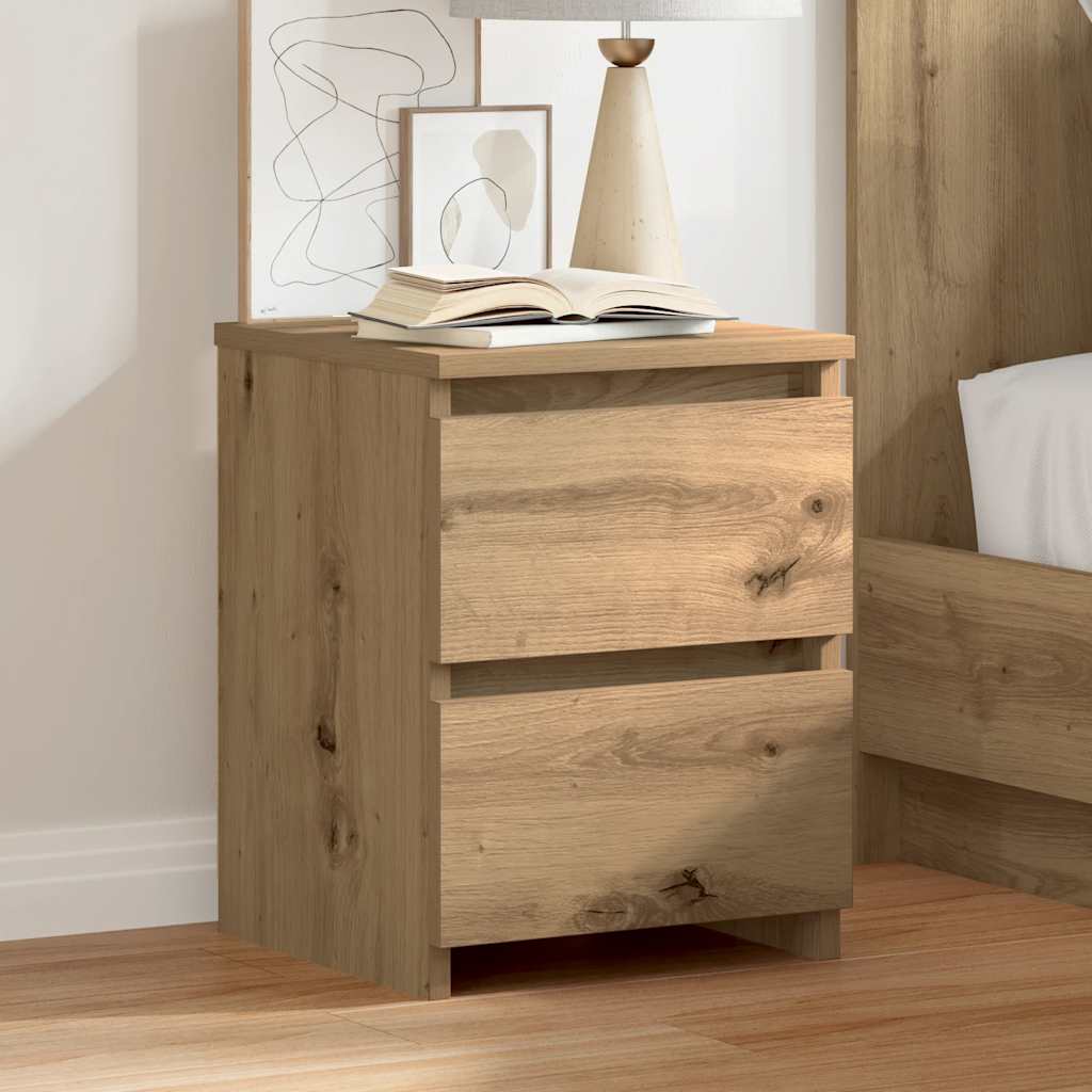 Nachttische 2 Stk. Artisan-Eiche 30x30x40 cm Holzwerkstoff