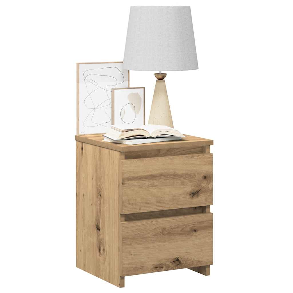 Nachttische 2 Stk. Artisan-Eiche 30x30x40 cm Holzwerkstoff