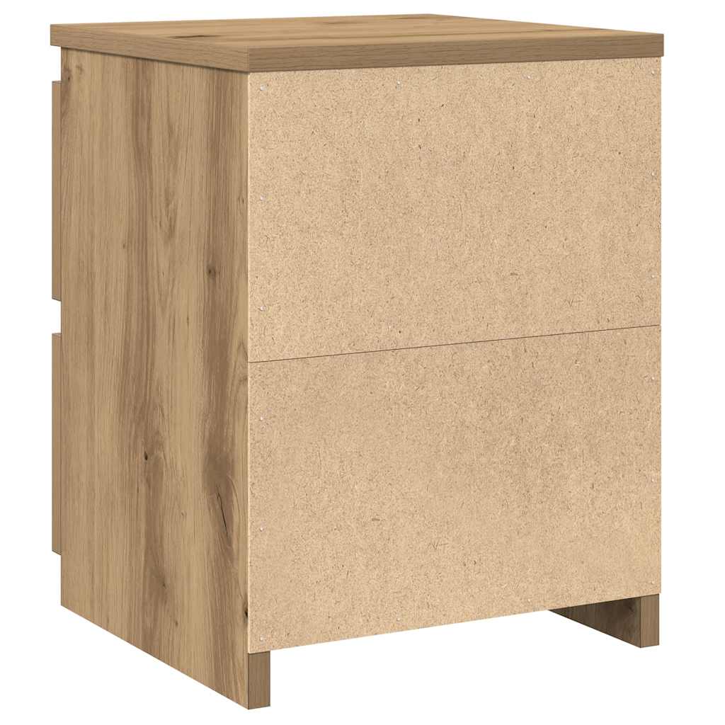 Nachttische 2 Stk. Artisan-Eiche 30x30x40 cm Holzwerkstoff