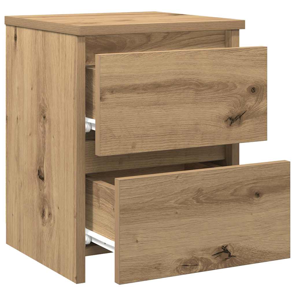 Nachttische 2 Stk. Artisan-Eiche 30x30x40 cm Holzwerkstoff