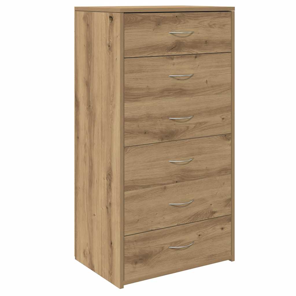 Sideboard mit 6 Schubladen Artisan-Eiche 50x34x96 cm