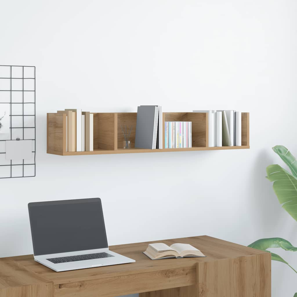 CD-Wandregal Artisan-Eiche 100x18x18 cm Holzwerkstoff
