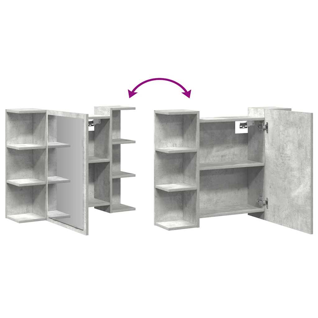 Bad-Spiegelschrank Betongrau 80x20,5x64 cm Holzwerkstoff