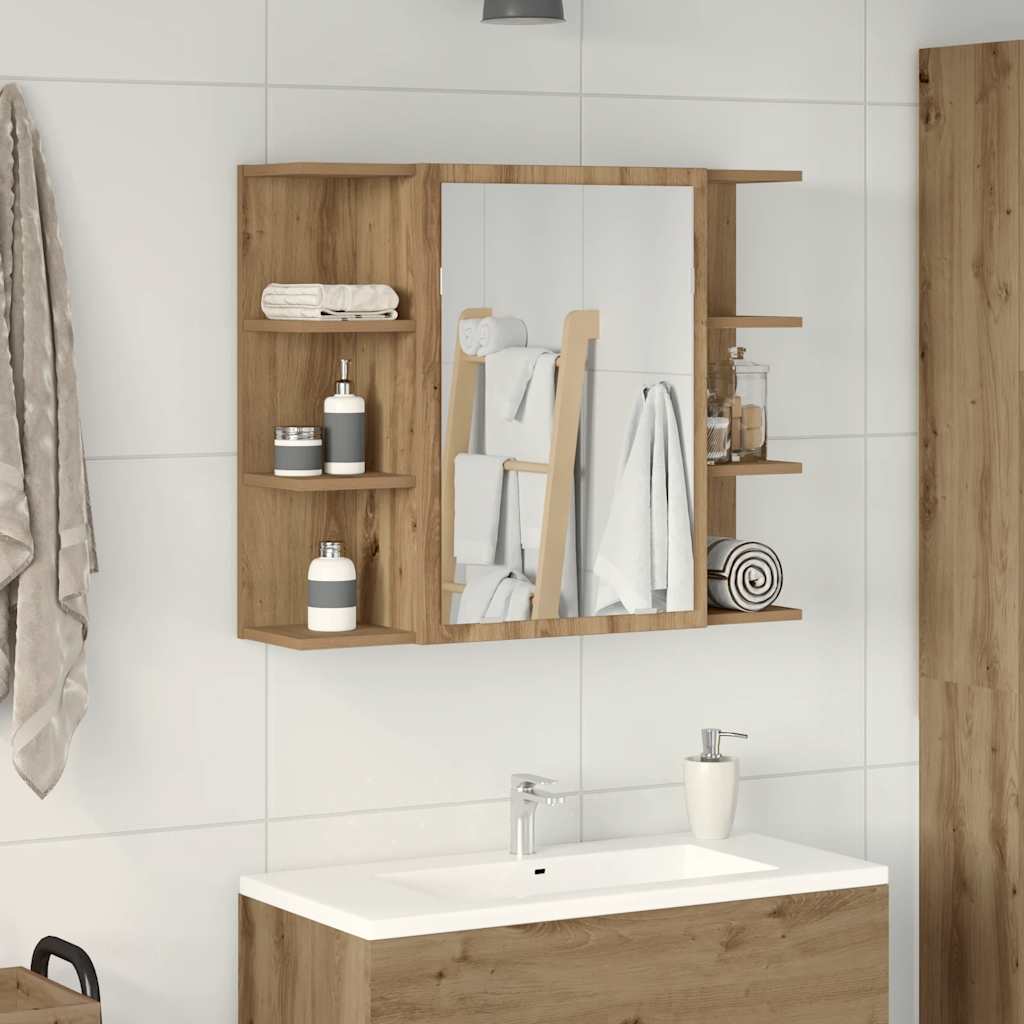 Bad-Spiegelschrank Artisan-Eiche 80x20,5x64cm Holzwerkstoff