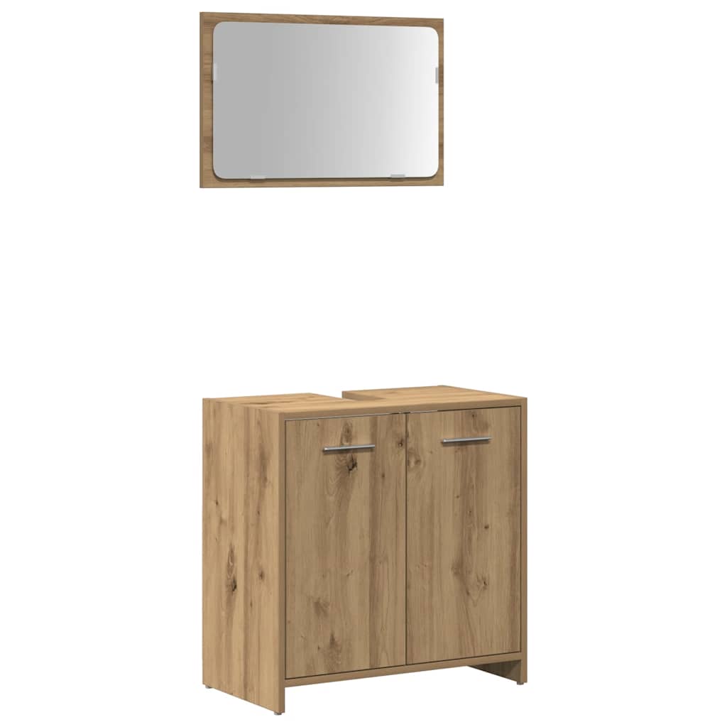 Badschrank mit Spiegel Artisan-Eiche Holzwerkstoff