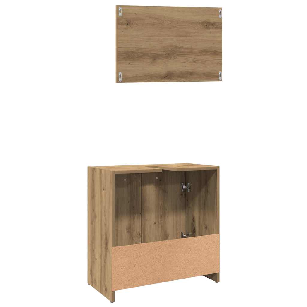 Badschrank mit Spiegel Artisan-Eiche Holzwerkstoff