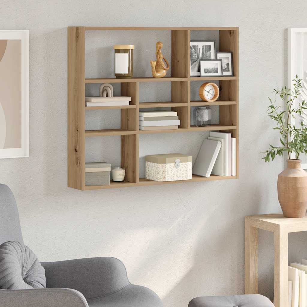 Wandregal Artisan-Eiche 90x16x78 cm Holzwerkstoff