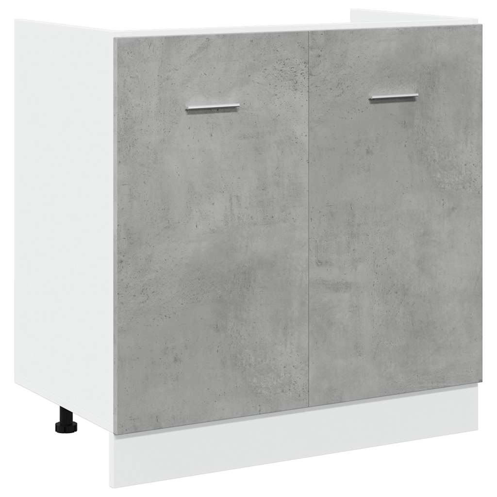 Spülenunterschrank Lyon Betongrau 80x46x81,5 cm Holzwerkstoff