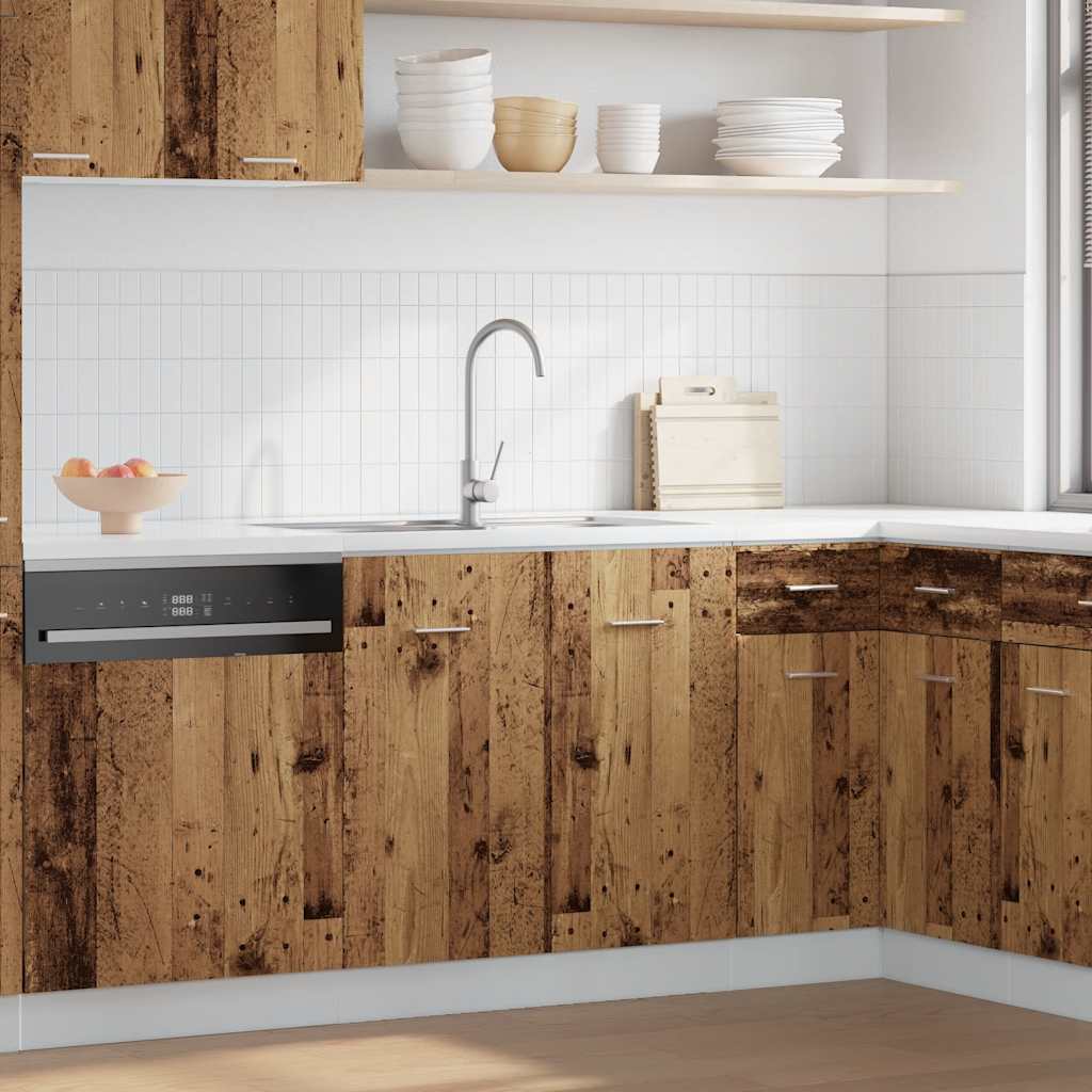 Spülenunterschrank Lyon Altholz-Optik 80x46x81,5 cm Holzwerkstoff