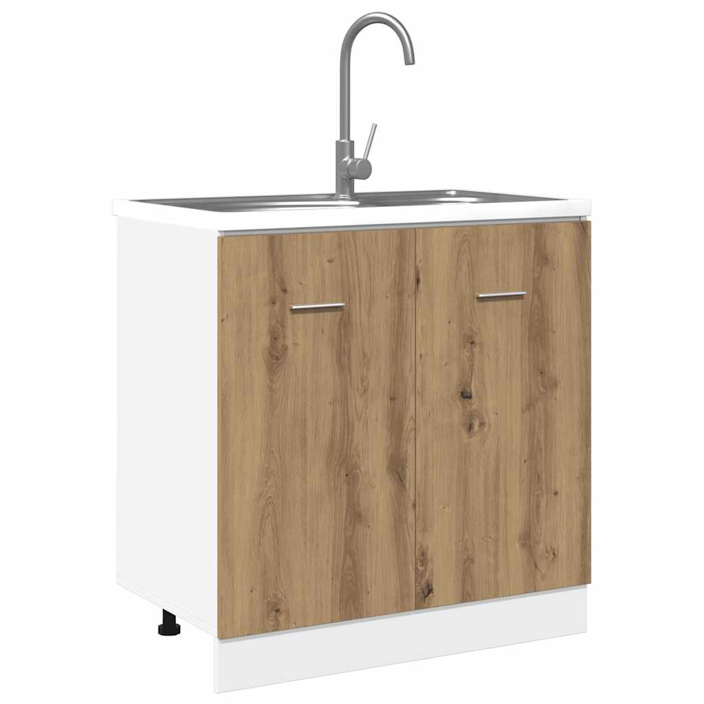 Spülenunterschrank Lyon Artisan-Eiche 80x46x81,5 cm Holzwerkstoff