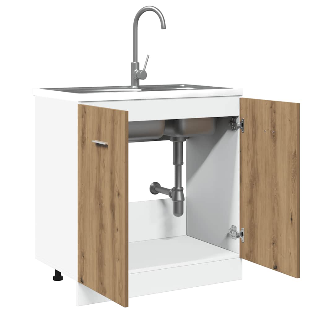 Spülenunterschrank Lyon Artisan-Eiche 80x46x81,5 cm Holzwerkstoff