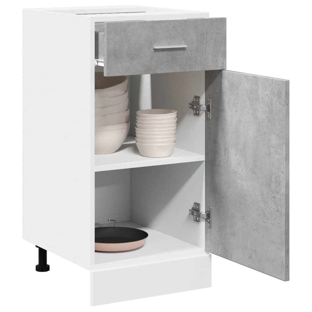 Schubunterschrank Lyon Betongrau 40x46x81,5 cm Holzwerkstoff