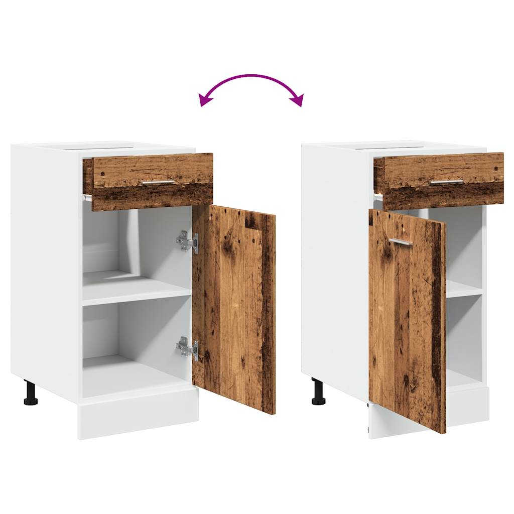Schubunterschrank Lyon Altholz-Optik 40x46x81,5 cm Holzwerkstoff