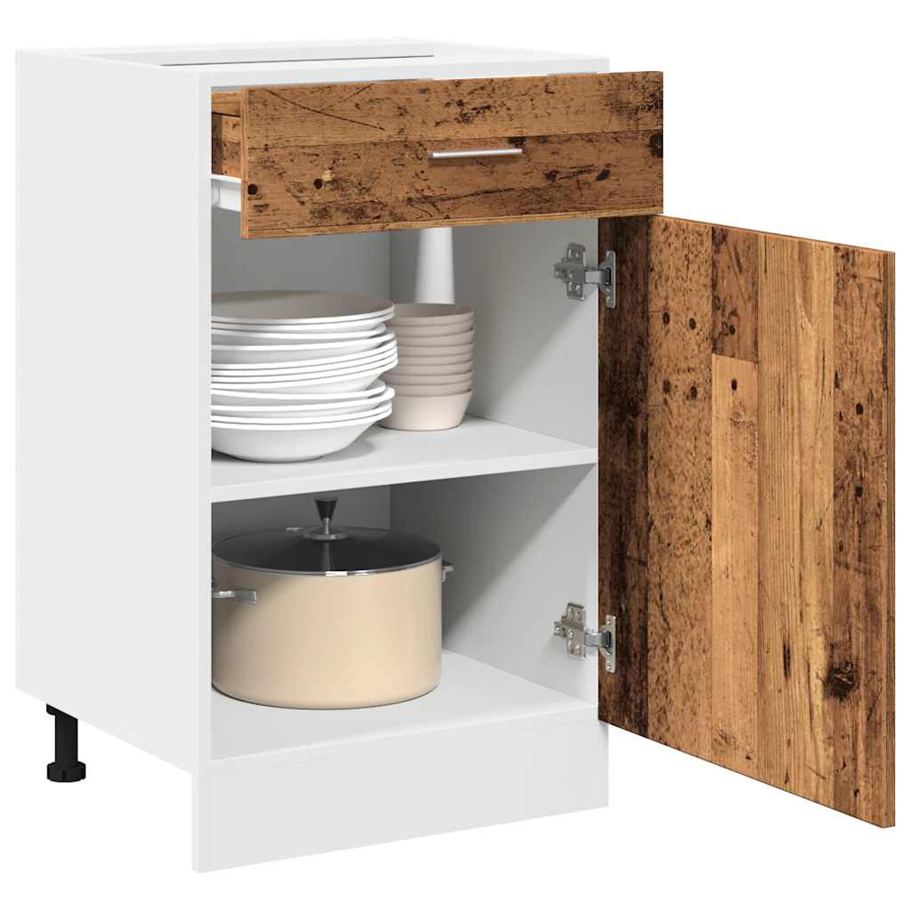 Schubunterschrank Lyon Altholz-Optik 50x46x81,5 cm Holzwerkstoff