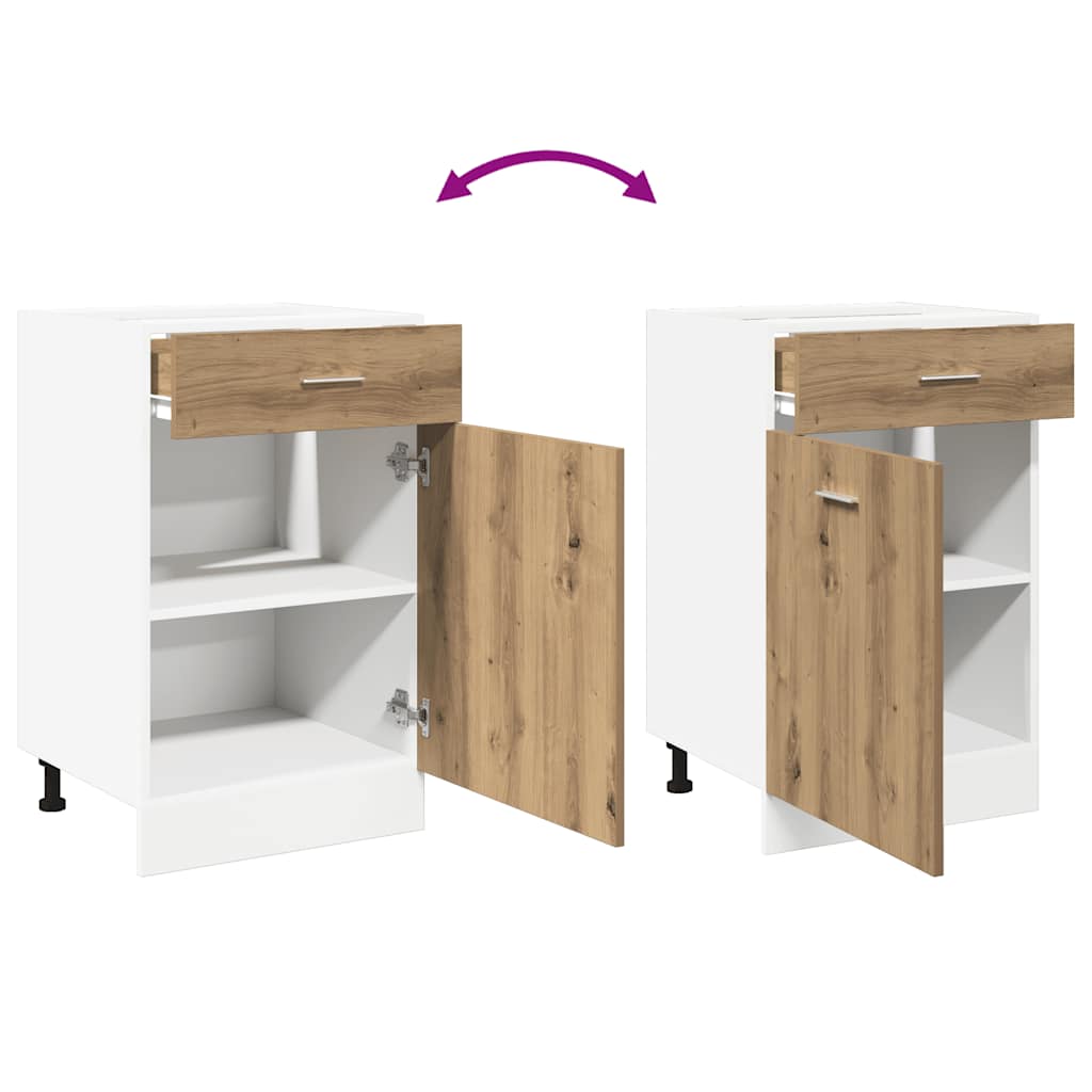 Schubunterschrank Lyon Artisan-Eiche 50x46x81,5 cm Holzwerkstoff
