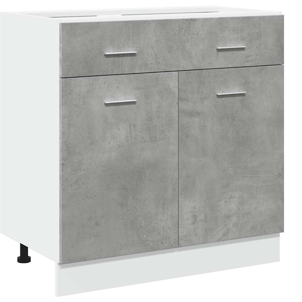 Schubunterschrank Lyon Betongrau 80x46x81,5 cm Holzwerkstoff