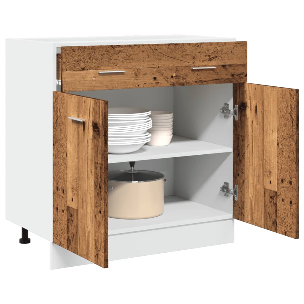 Schubunterschrank Lyon Altholz-Optik 80x46x81,5 cm Holzwerkstoff